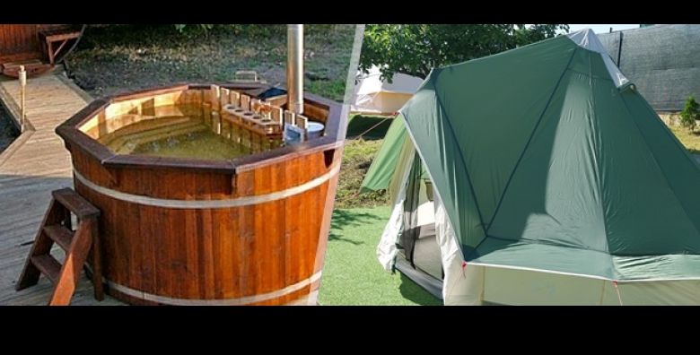 Robinzonski kamp Blue Tent  1 ili 2 nocenja za 2 do 3 odraslih ili obitelj s djecom vec od 39 € Spavaj na slami kupaj se u drvenoj bacvi i uzivaj u tisini prirode pod zvijezdama 