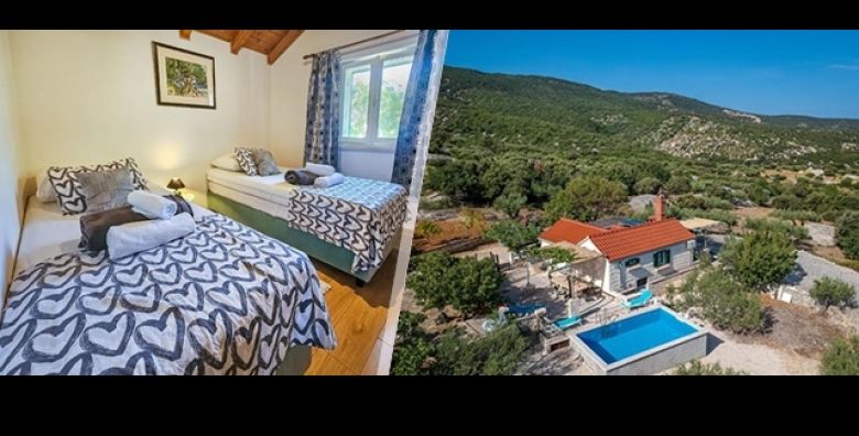 Autentican dozivljaj ljetovanja u mediteranskom stilu na otoku Bracu uz 3 4 5 ili 7 nocenja u kuci za odmor Robinzon House Dubrova u Praznicama za 5 osoba uz bazen rostilj te domace delicije