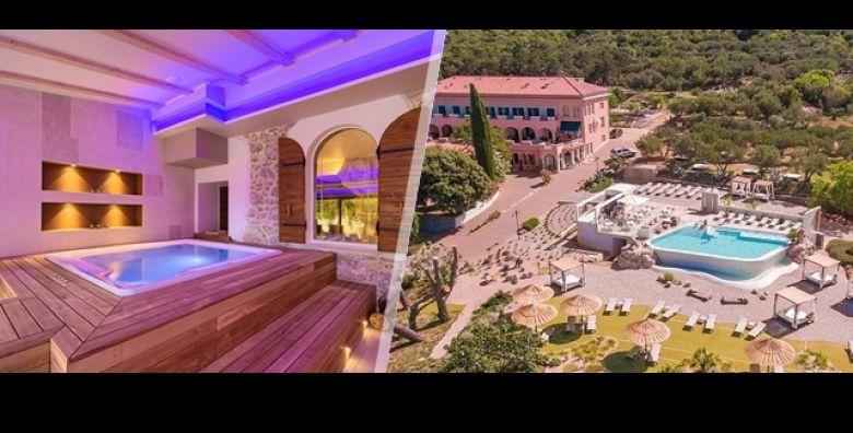 Rujanski odmor u oazi mira otoka Krka uz 1 2 ili 3 nocenja na bazi dorucka za 4 odraslih i 2 djece do 12 g u LUKSUZNIM KAMENIM KUCICAMA Kanajt te opustanje u wellnessu uz 4 vrste sauna i jacuzzi 