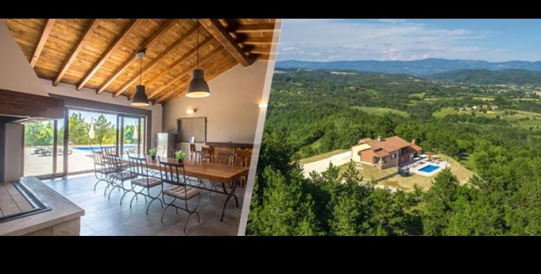  ODMOR U SRCU ISTRE Villa Mirna poziva Vas na idilican odmor za do 7 osoba u Pazinskim Novakima  2 dana 1 nocenje ili 3 dana 2 nocenja u kuci s vlastitom saunom teretanom i kaminom 