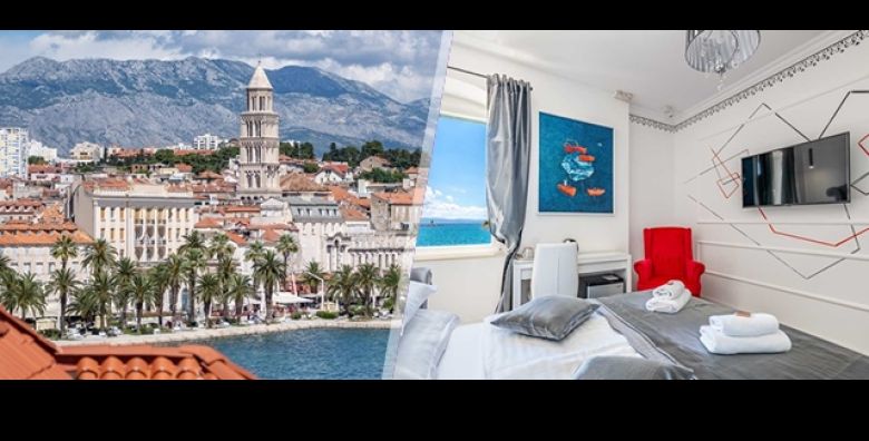 Istrazite Split i uzivajte uz 2 dana i 1 nocenje s doruckom ili samo nocenje u Galeria Valeria Downtown Seaside 4  u sobi s pogledom na gradsku luku i dodatne pogodnosti 
