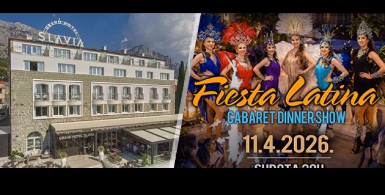BASKA VODA: Grand Hotel Slavia 4  3 dana 2 nocenja s doruckom za 2 osobe uz FIESTA LATINA SHOW veceru u 4 slijeda te 1x buffet vecera NEOGRANICEN Wellness  Spa i fitness 