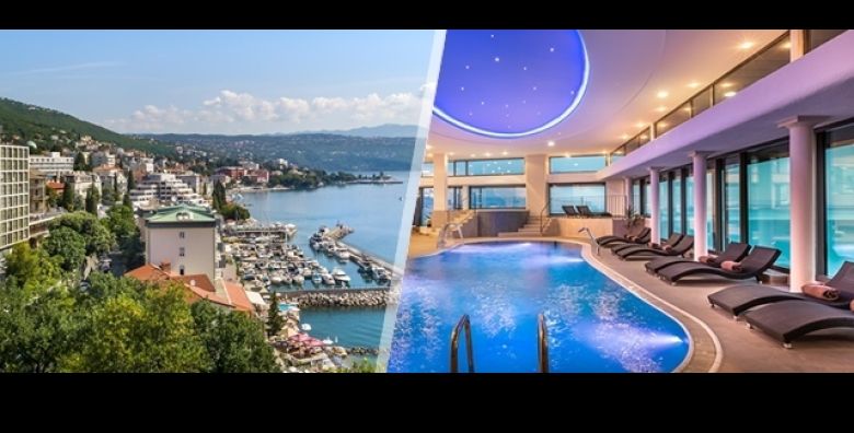 PROLJETNI BIJEG u Grand Hotel Adriatic II u Opatiji Uzivajte u 2 noci s polupansionom opustajucem bazenu s morskom vodom i prekrasnim pogledom na more — savrsen odmor za dvoje 