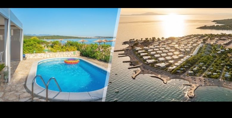 PROLJECE u Novalji: 2 nocenja u Terra Park Phalaris za 4 5 osoba  dijete Kucice Pinus ili Marinus s bazenom UZ OBALU Paga Gratis parking Wi Fi i 15posto popusta na restoran Savrsen obiteljski vikend 