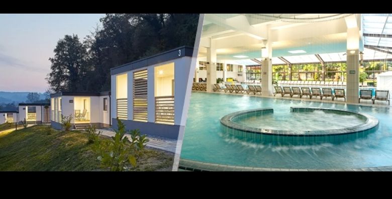 PROLJECE u Termama Jezercica: Exclusive kucica za 2 odraslih i 4 djece 2 nocenja s polupansionom uz pice BAZENI 3h SPA fitness i animacija WELLNESS bag i gratis parking 