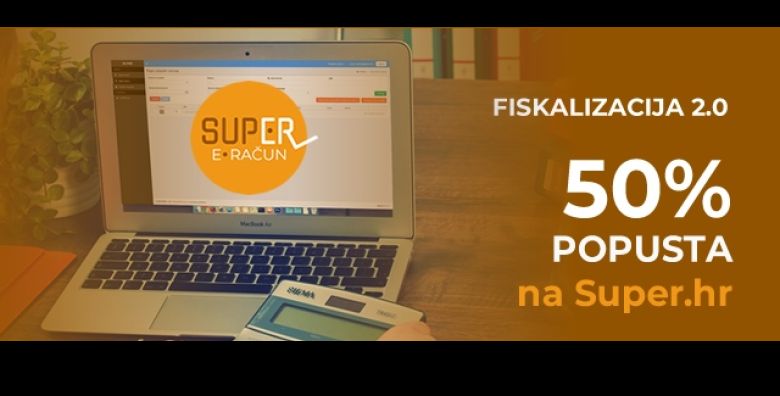 SUPER e racun uz 50posto popusta na usluge Super hr Umjesto 50 € platite SAMO 25 € i iskoristite voucher za pakete izradu slanje primanje i arhiviranje e Racuna 
