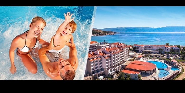 OBITELJSKI odmor na Krku uz 2 nocenja s POLUPANSIONOM za 3 ili 4 osobe u Sunny Baska Hotelu by Valamar Uzivajte u neogranicenom koristenju BAZENA i vodenim radostima za velike i male 