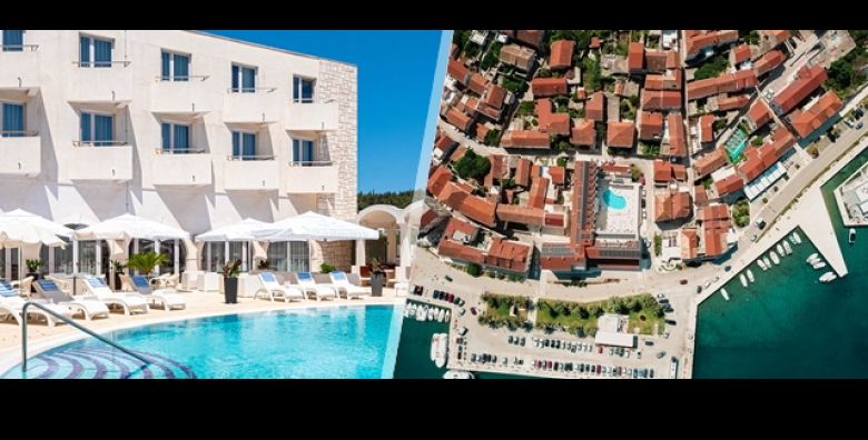 NAGRADNA PONUDA  vrijedi od 30 05  24 06 : Pocetak ljeta na KORCULI u Hotelu Korkyra 4 uz 2 nocenja s POLUPANSIONOM za 2 osobe bazen wellness i kasni check out  1 dijete do 5 godina GRATIS 