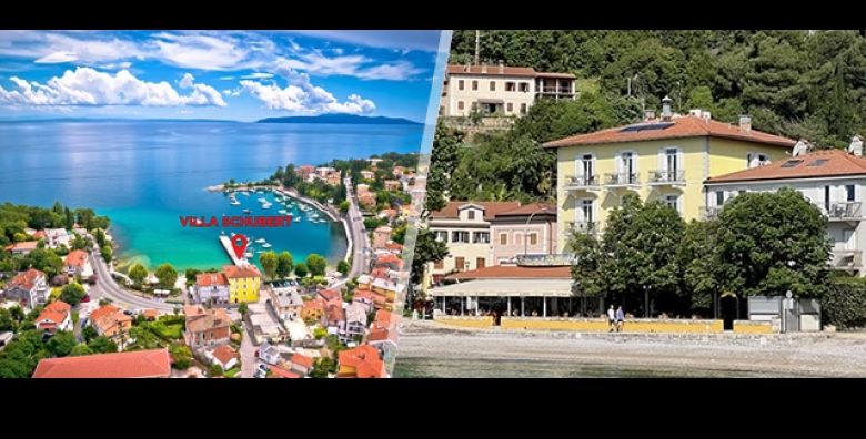 HOTEL VILLA SCHUBERT 4  Ika: 2 nocenja za dvoje uz POLUPANSION buffet dorucak i mediteranska vecera  KOKTEL u Beach Baru i besplatan parking  savrseno LJETOVANJE na Opatijskoj rivijeri 