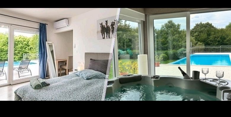 Odmor u Istri za 8 osoba 3 dana 2 nocenja u luksuznoj Villi Green Heaven u Pazinu: izaberi TJEDAN ILI VIKEND opciju Opusti se uz NOVI JACUZZI preljevni bazen i privatnost u srcu Istre 