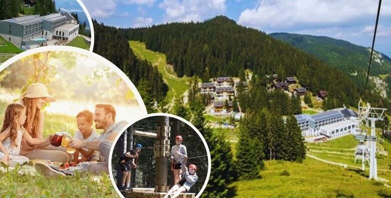 VELIKA OBITELJSKA AVANTURA  2 noci s polupansionom za 2 odrasle osobe i do 2 djece uz ulaz u avanturisticki park za cijelu obitelj u Wellness Hotelu Montis 4 