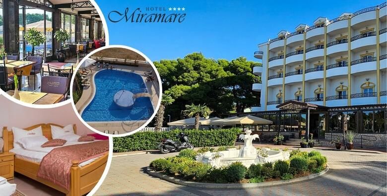 EARLY BOOKING TOP TERMINI u Vodicama Hotel Miramare 4  5 nocenja s polupansionom za 2 osobe i do 3 djece uz koristenje vanjskog bazena i teretane