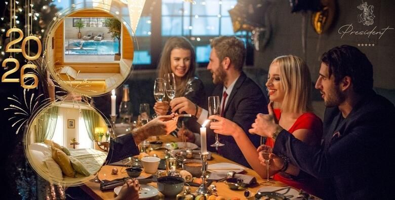 NOVA GODINA u Hotelu President 5  wellness i spa opustanje uz 2 ili 3 nocenja s polupansionom za 2 osobe i 1 dijete uz koristenje bazena jacuzzija i sauna