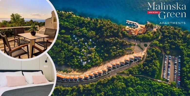 PROLJECE NA OTOKU KRKU  2 nocenja za do 4 odrasle osobe u modernim Malinska Green Apartments 4 tik do mora uz ukljuceno zavrsno ciscenje