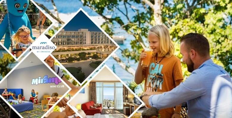 POSEBNA PONUDA Pocetak ljeta u Magal Maradiso Hotelu 3 by Aminess  4 nocenja s polupansionom za 2 odrasle osobe i do 2 djece u Njivicama na Krku u modernom ambijentu