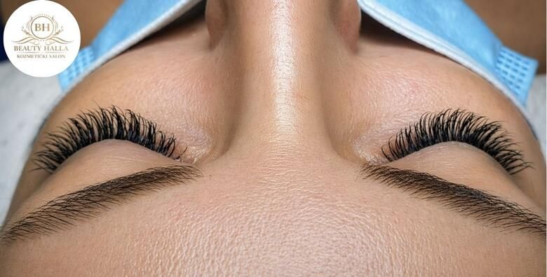 UGRADNJA klasicnih ili volumskih trepavica 3D 4D 5D u kozmetickom salonu Beauty Halla