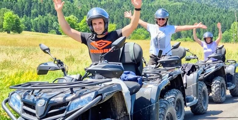 QUAD AVANTURA Adrenalinska voznja za 4 osobe na 2 quada kroz Izvor Gacke